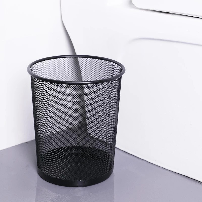 (CHOOSE COLOR) 27cm High Metal Mesh Office Trash Can