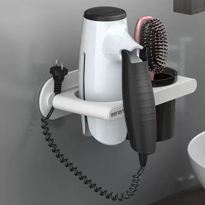 Bathroom Wall Mounted Hair Dryer Holder, High Quality OENON ABS Plastic Bathroom Shelf