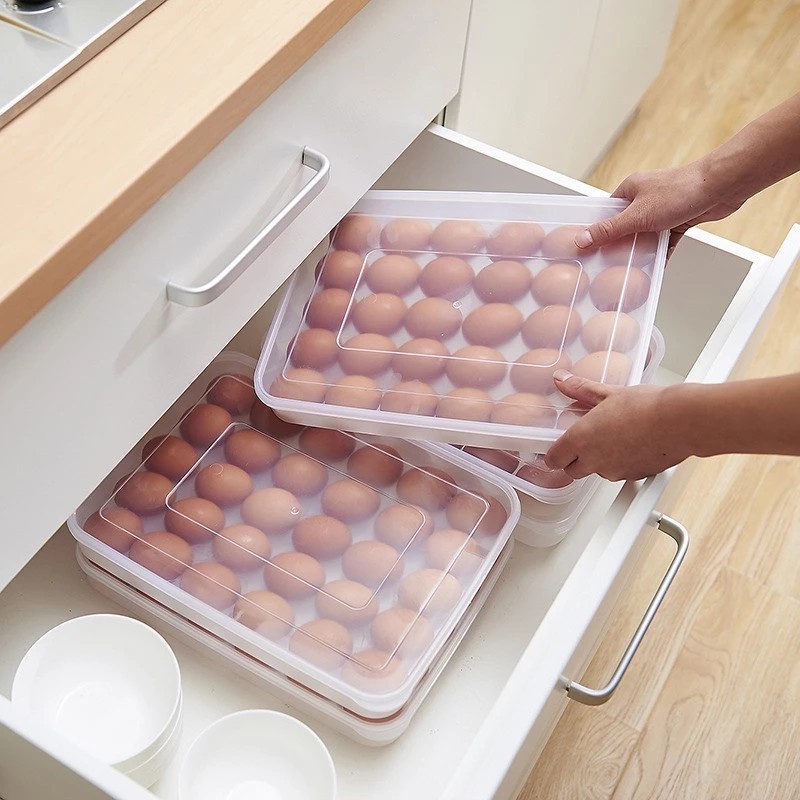 Combo 3 hộp đựng trứng 24 quả AMIZIN Khay đựng trứng thông minh để tủ lạnh Hàng cao cấp