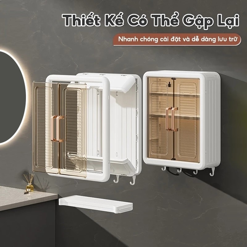 Multi-function bathroom wall cabinet for convenient kitchen storage, wall-mounted cosmetic cabinet