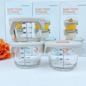 Lock&Lock and Mumbebe Baby Food Storage Boxes with Dividers, Safe Glass Baby Food Freezer Boxes