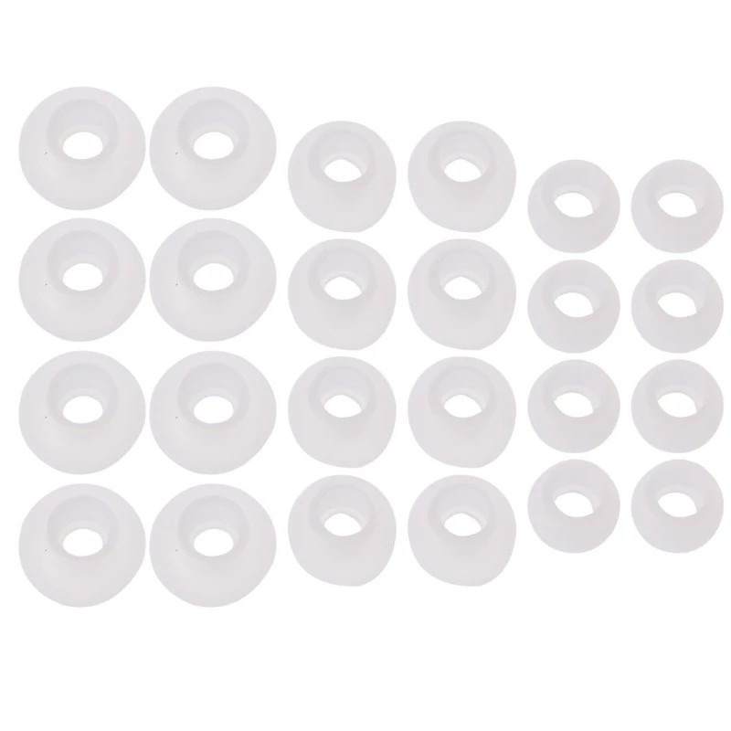 Set of 12 pairs of soft silicone ear tips in convenient sizes S / M / L