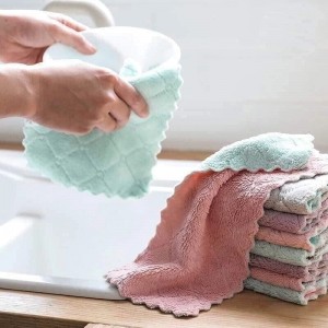 Multi-purpose kitchen, dish, cup, and bowl towel, absorbent, double-sided, grease-proof