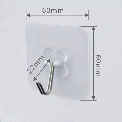 Choice LS1-0197-106 transparent wall hook, super sticky, super strong