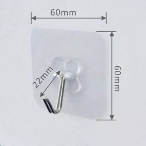 Choice LS1-0197-106 transparent wall hook, super sticky, super strong