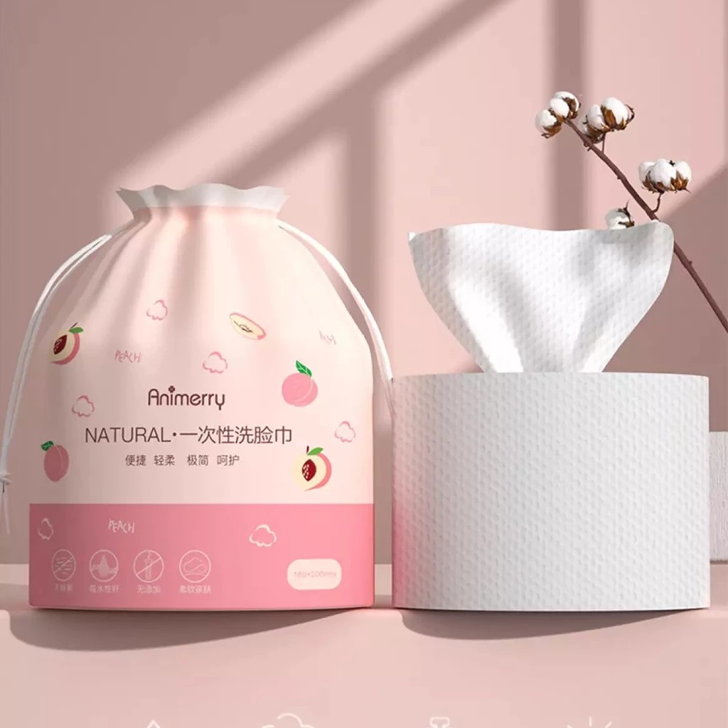 Animerry disposable dry face towel for dry and wet wiping, Disposable face wipes