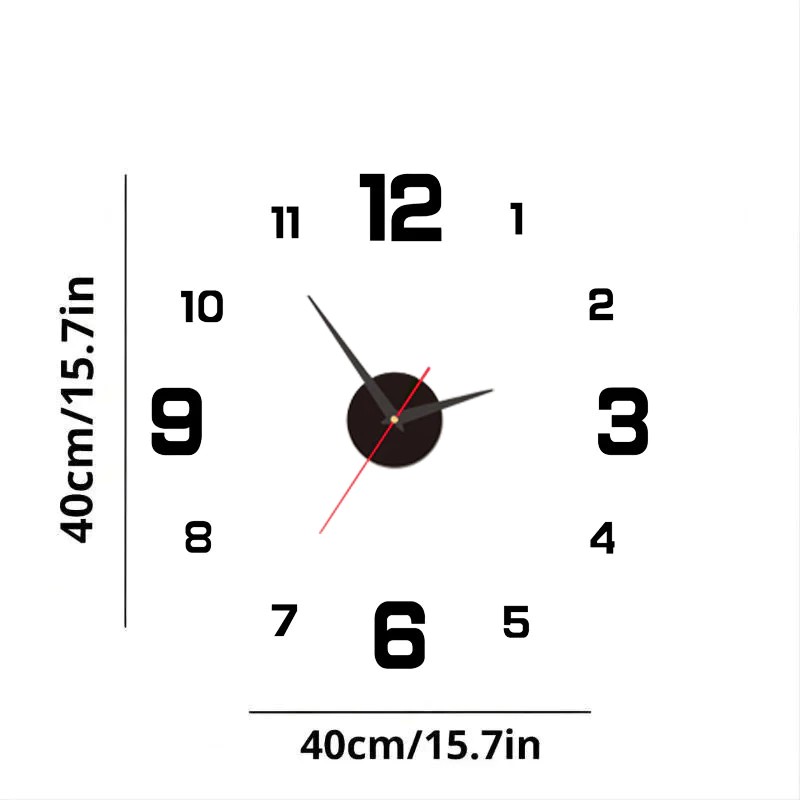 Creative Frameless DIY Wall Clock Wall Sticker Home Silent Clock Living Room Office Wall Decor