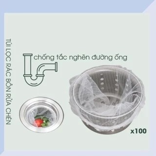 Combo of 100 sink filter bags, sink filter mesh bags, sink trash covers