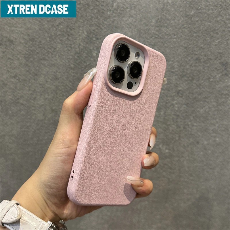 Beautiful Korean iPhone Case Simple Cute Pink Candy Leather Soft Black Silicone Phone Case Shockproof Dirtproof For iPhone