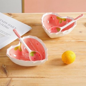 Heart Shaped Porcelain Bowl, High Quality Porcelain Bowl with Spoon, decoration, decor