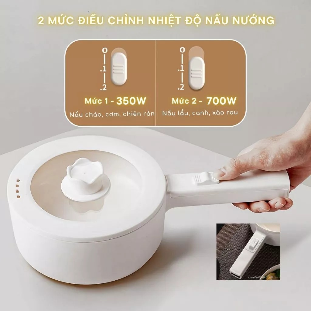 COPCOP multi-function electric hot pot with mini steamer tray, capacity 1.8L, non-stick, easy to clean