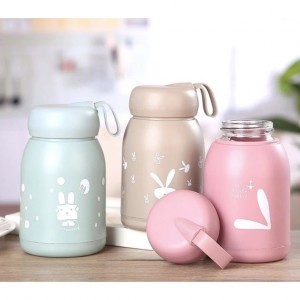 Rabbit shaped plastic coated glass bottle 300ml