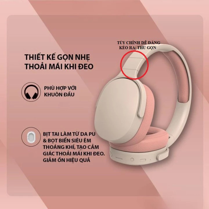 Fashionable and Stylish Bluetooth Headphones Warm and Vibrant Bass with Mic for Talking and Learning