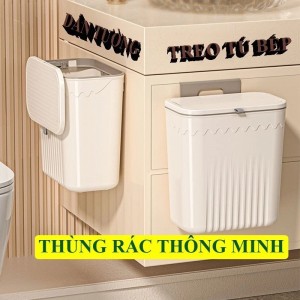Wall-mounted Trash Can for Kitchen Cabinets 12L Smart Flip Lid Convenient for Kitchens Mounted in Bathrooms