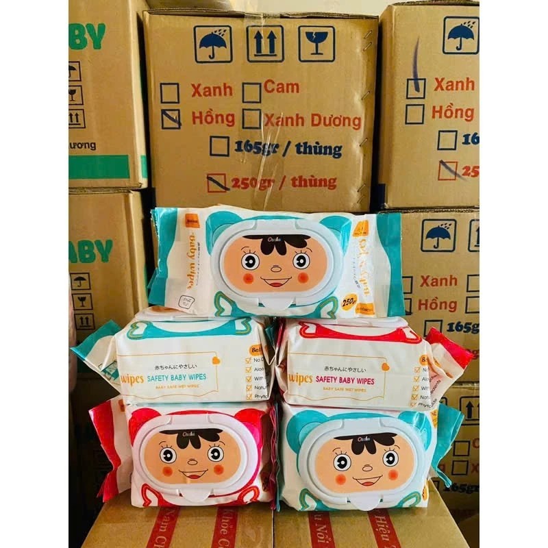 1 box of 30 packs of Baby Wipes 650 unscented wet wipes, size 18x24cm, safe for skin, large size, bi-fabric