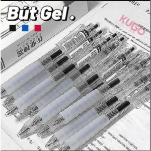 Retractable Gel Pen ST Transparent Notebook Ballpoint Pen Black Tip 0.5 mm Nib Replaceable Nib School Supplies