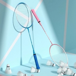 Set of 2 colorful badminton rackets made of beautiful iron alloy, badminton rackets for students