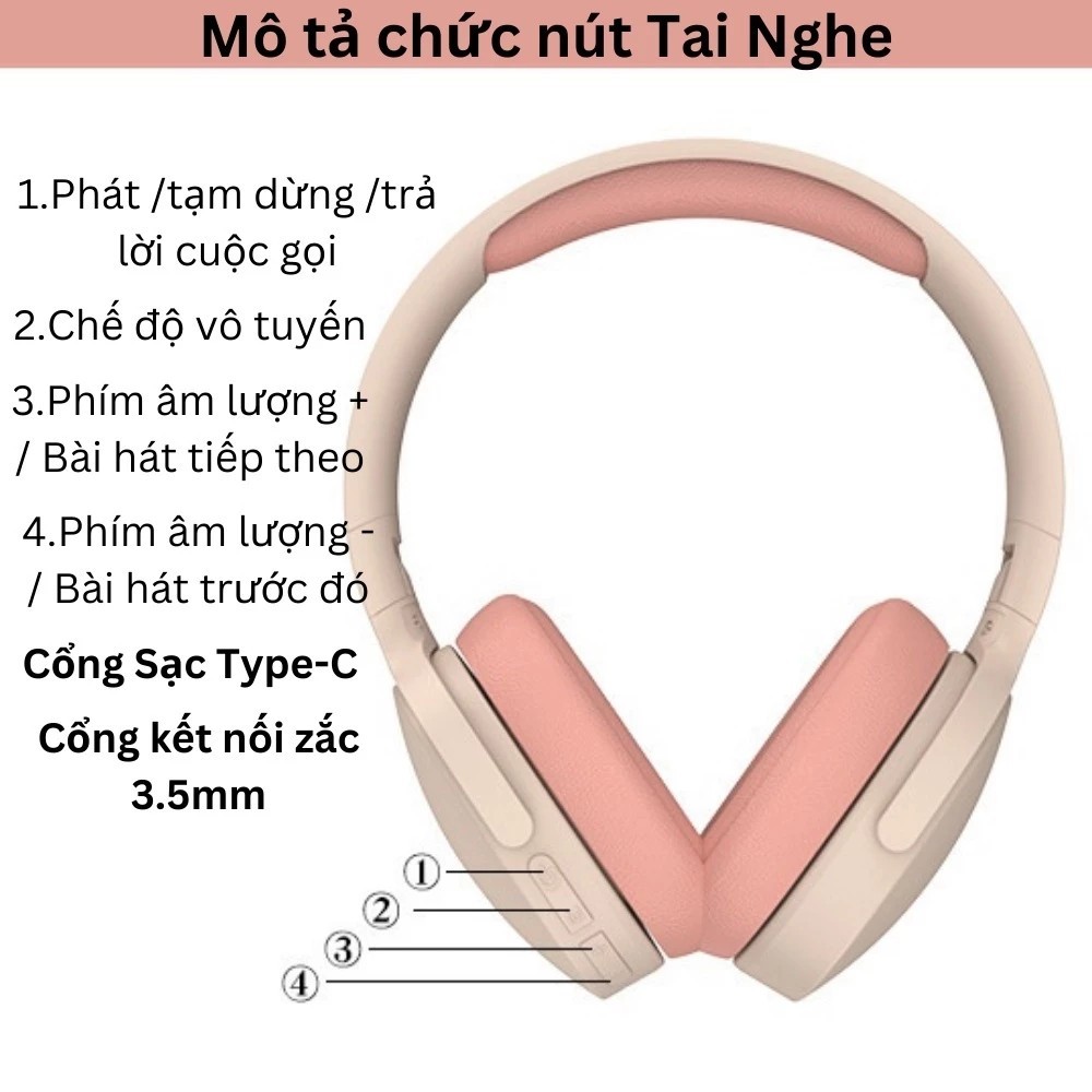 Fashionable and Stylish Bluetooth Headphones Warm and Vibrant Bass with Mic for Talking and Learning