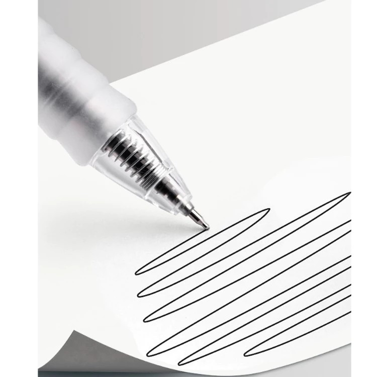 Retractable Gel Pen ST Transparent Notebook Ballpoint Pen Black Tip 0.5 mm Nib Replaceable Nib School Supplies