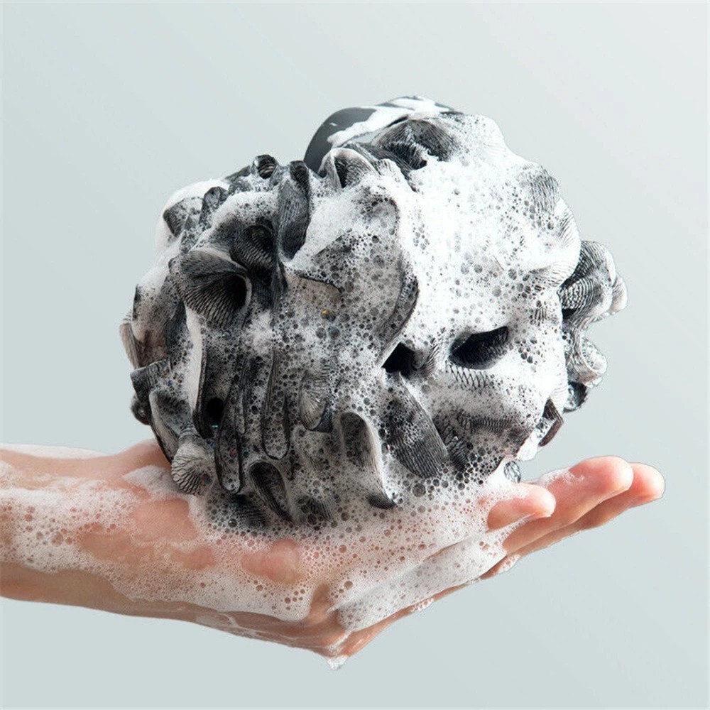 Royal Towel Bamboo Charcoal Foaming Sponge Round Black, Soft High Quality Mesh Material