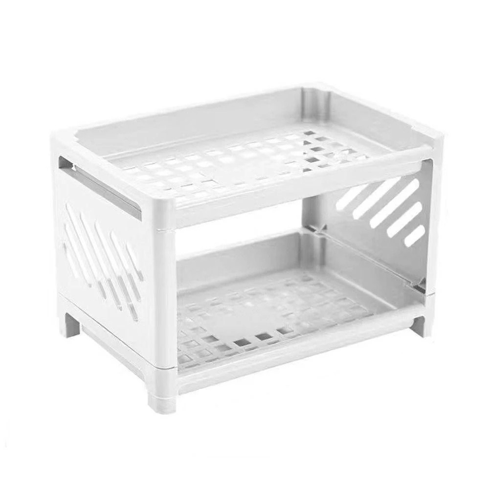 2-Tier Plastic Shelf for Neat Arrangement on the Desk - Mini Plastic Shelf for the Desk, Bookshelf and Accessories Shelf