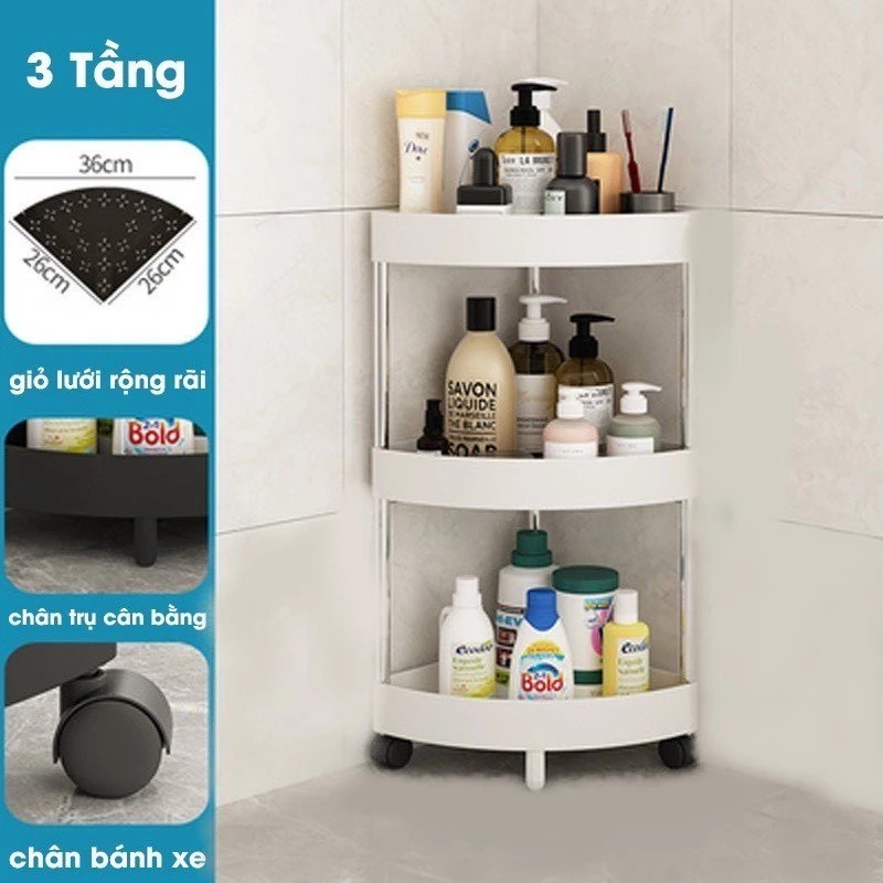 3-4 tier triangle corner shelf with wheels