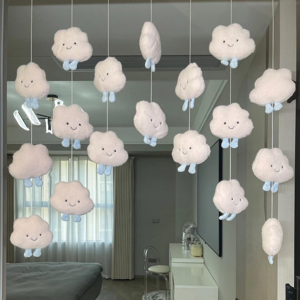 Cloud decoration creative home decoration cute ice cream style japanese style ins style hanging curtain bedroom door decoration face