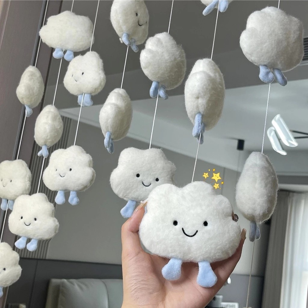 Cloud decoration creative home decoration cute ice cream style japanese style ins style hanging curtain bedroom door decoration face