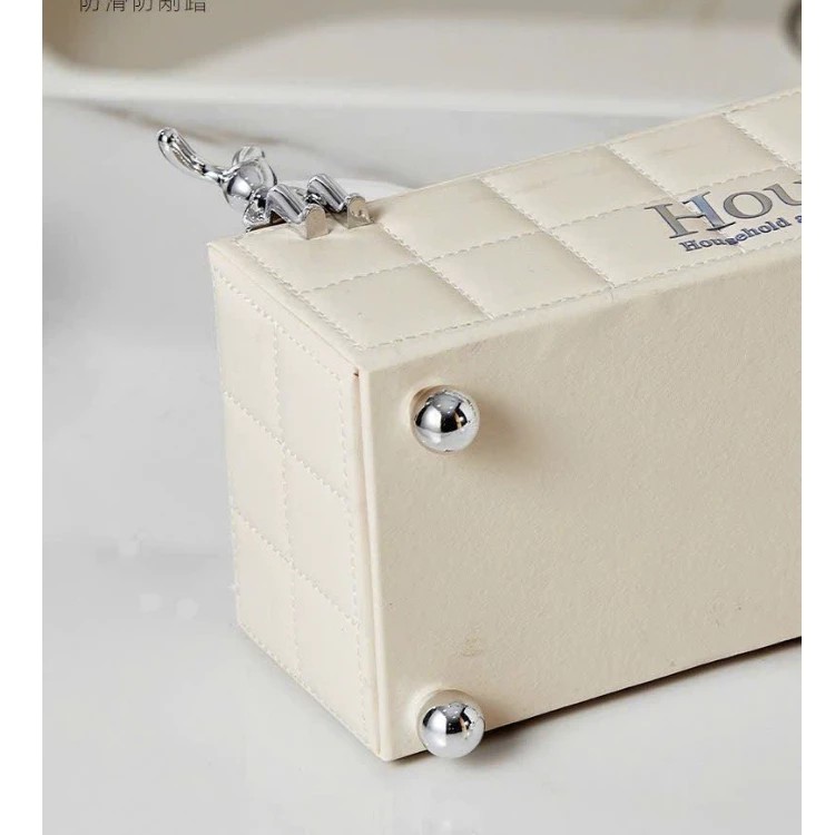 Silver Rabbit Leather Tissue Box for Living Room High-end Household Appliances Haza Home Decor