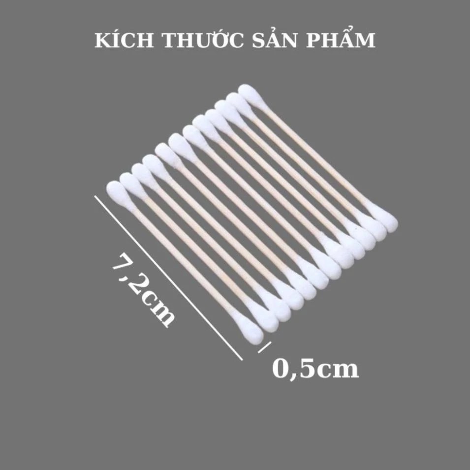 Bag of 100 Cotton Swabs for ear cleaning with Wooden Handle