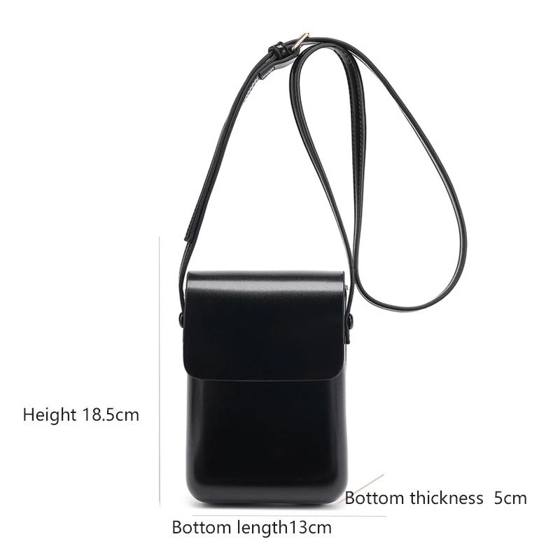 SUPERCUTE retro style solid color PU leather crossbody bag with phone