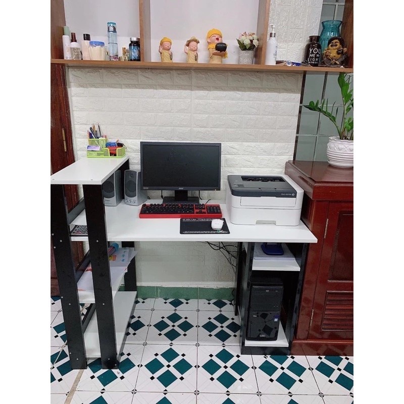 Sea Decor Study Desk with Bookshelf made of high quality scratch-resistant MDF wood