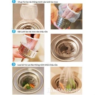 Combo of 100 sink filter bags, sink filter mesh bags, sink trash covers