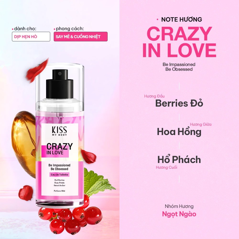 KISS MY BODY Perfume Mist - Crazy In Love Fragrance 88ml