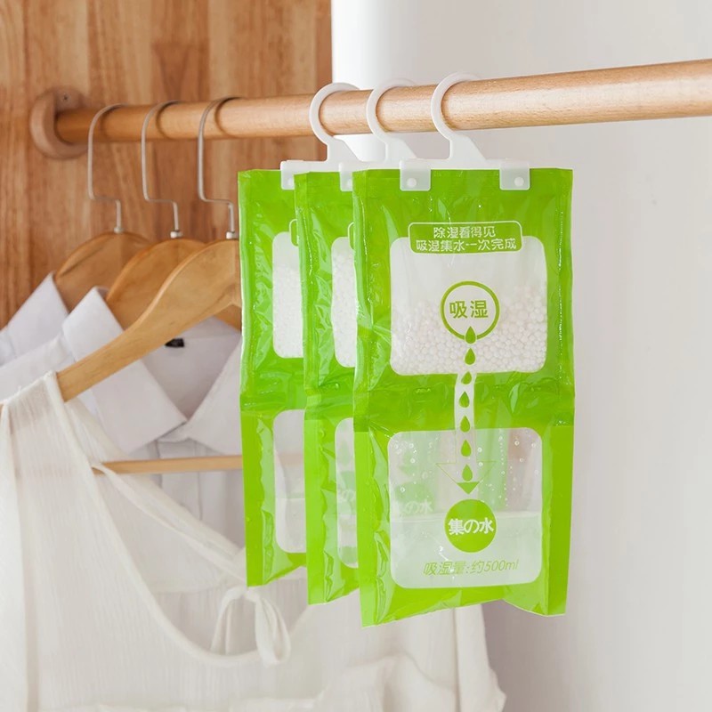 Desiccant Bag - 2-Compartment Clothes Desiccant Packet Anti-Moisture, Anti-Mold with Multi-Function Hanger, Super Absorbent, Extremely Good Moisture 2253