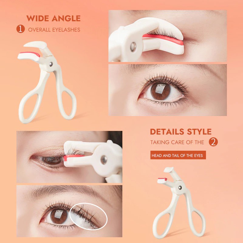 GECOMO Eyelash Curler Long Lasting Handheld Eyelash Curler Quick Fix Wide Angle Local Eyelash Curler