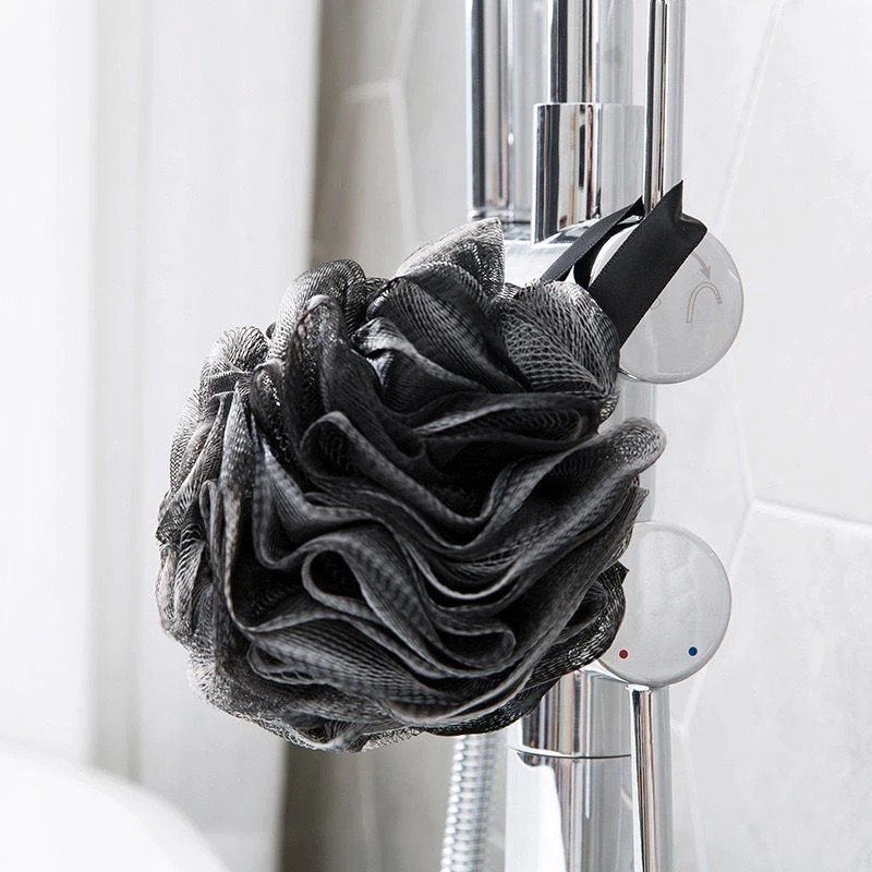 Royal Towel Bamboo Charcoal Foaming Sponge Round Black, Soft High Quality Mesh Material