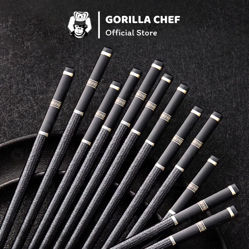 Gorilla Chef fiberglass chopsticks set of 10 pairs, antibacterial, mold-free, safe for health 23cm