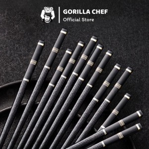 Gorilla Chef fiberglass chopsticks set of 10 pairs, antibacterial, mold-free, safe for health 23cm