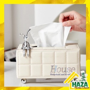 银兔皮革纸巾盒 适用于客厅 高端家用电器 Haza 家居装饰