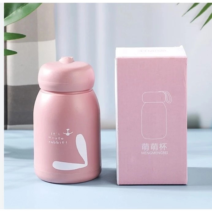 Rabbit shaped plastic coated glass bottle 300ml