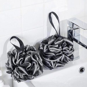 Royal Towel Bamboo Charcoal Foaming Sponge Round Black, Soft High Quality Mesh Material