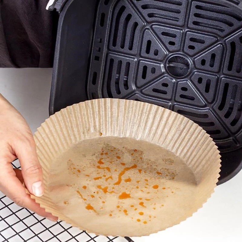 Set of 50 Oil-Free Fryer Liners - Minimizes Oil and Grease Sticking to the Fryer