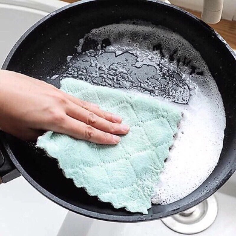 Multi-purpose kitchen, dish, cup, and bowl towel, absorbent, double-sided, grease-proof