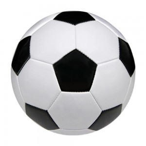 3-layer Leather Soccer Ball, Black and white leather soccer ball for mini artificial turf fields
