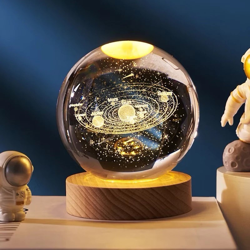 3D crystal ball night light, bedroom decoration light, desk DN04