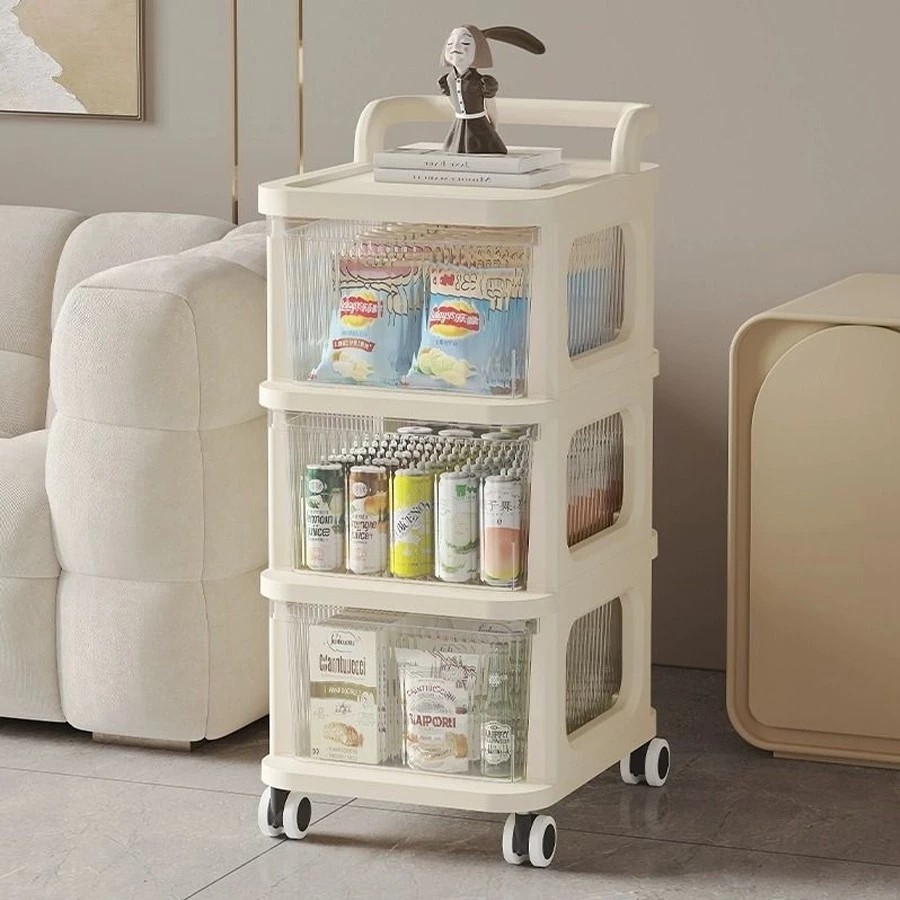 [BIG SALE] 3-Tier Multi-Function Storage Rack With Wheels - Dustproof Storage Rack, Spa, Office, Diaper and Milk Storage Rack