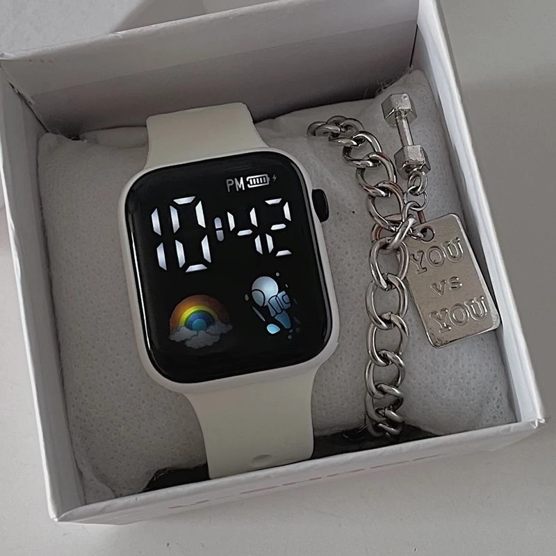 LP23 astronaut LED men's and women's watch, new style, comfortable rubber strap, fashionable