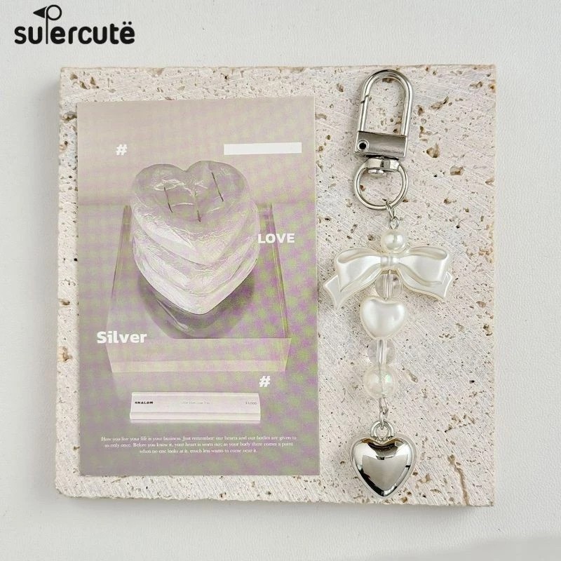 Korean Sweet Bow Heart Shaped Mobile Phone Charm Bag Charm
