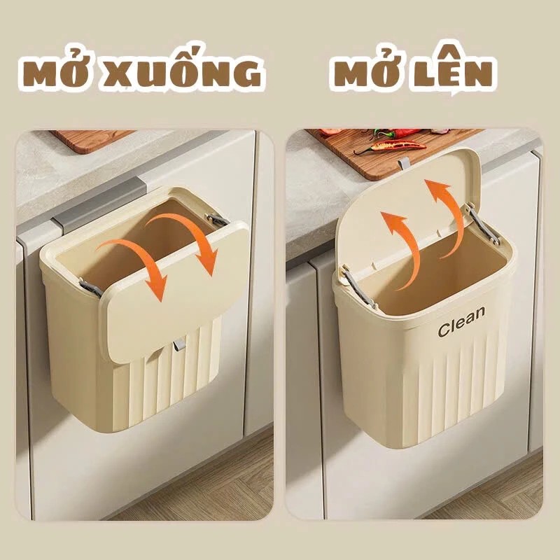 Wall-mounted Trash Can for Kitchen Cabinets 12L Smart Flip Lid Convenient for Kitchens Mounted in Bathrooms